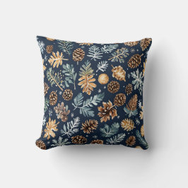 Wasserfarbene Pine Cones Winter Pattern Kissen