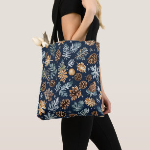 Wasserfarbene Pine Cones Winter Pattern Tasche