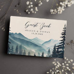 Wasserfarbene Pine Tree Hochzeit Gästebuch<br><div class="desc">Bewahren Sie die Erinnerungen Ihres besonderen Tages mit dem Gästebuch "Watercolor Pine Tree Mountain" auf. Dieses wunderschöne Buch zeigt eine ruhige Aquarelllandschaft aus Kiefern und Bergen auf ihrem Cover und transportiert Ihre Gäste sofort zu Ihrer Hochzeit mit rustikalen oder bergischen Themen. Das aus hochwertigen Materialien gefertigte Buch bietet den Gästen...</div>