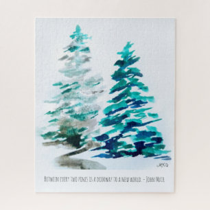 Wasserfarbene Pine Trees John Muir Nature Zitat