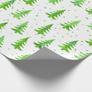Wasserfarbene Pinienbäume Geschenkpapier