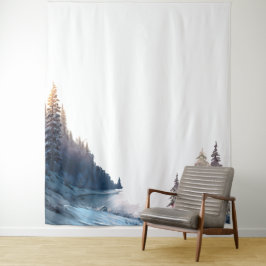 Wasserfarbene Pinienwälder, Landschaft Wandteppich