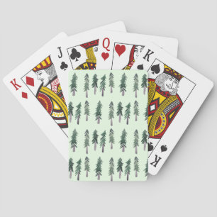 Wasserfarbene Pinienwälder Muster Spielkarten