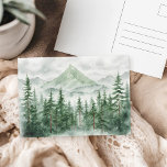 Wasserfarbene Pinienwälder Postkarte<br><div class="desc">Aquarellkiefer Bäume Bergwald Postkarte.</div>