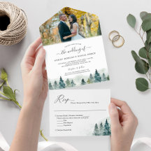 Wasserfarbene Pinienwälder Wälder Hochzeiten Foto