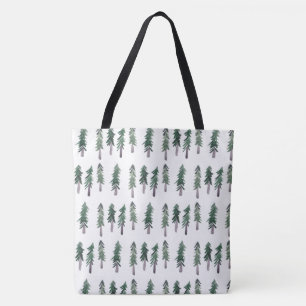 Wasserfarbene Pinienwaldmuster Tasche