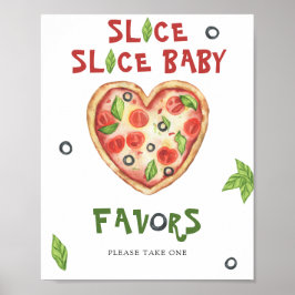 Wasserfarbene Pizza Baby Dusche Favoriten Poster
