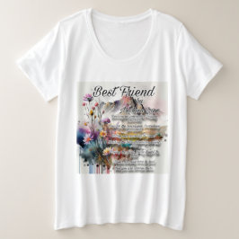 Wasserfarbene Poesie Kunst, Dichtung und Musik Shi Große Größe T-Shirt