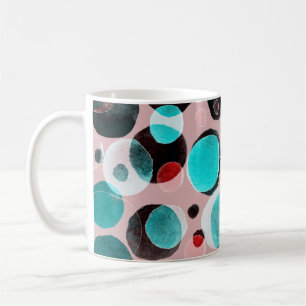 Wasserfarbene Polka-Punkte, abstraktes Muster. Kaffeetasse