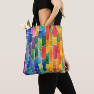 Wasserfarbene Regenbogen-Buntglas Tasche