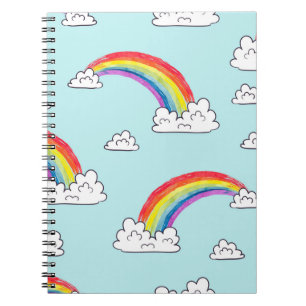 Wasserfarbene Regenbögen und Wolken nahtloses Must Notizblock