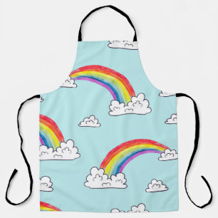 Wasserfarbene Regenbögen und Wolken nahtloses Must Schürze