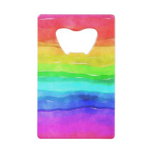 Wasserfarbene Regenbogenstreifen Design Flaschenöf