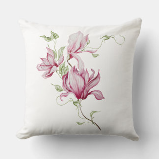 Wasserfarbene rosa Blumen Cottagecore Kissenbezug Kissen