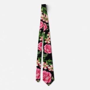 Wasserfarbene rosa Blumen Kreis Kranz Krawatte