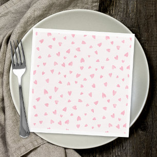 Wasserfarbene rosa Herzen Serviette