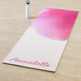 Wasserfarbene, rosa, lebhafte, energetische Kunst Yogamatte