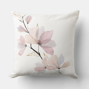 Wasserfarbene Rosa-Magnolie-Wurfkissen Kissen