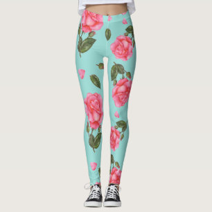 Wasserfarbene Rosen Botanische Illustration Leggings