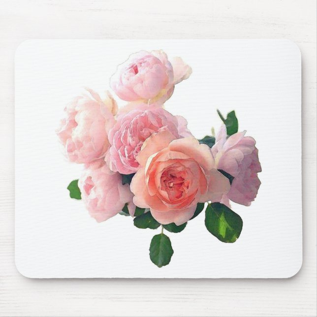 Wasserfarbene Rosen Elegantes Template Moderne Mousepad (Vorne)