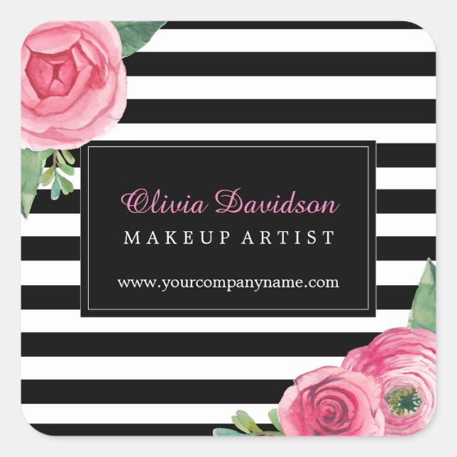 Wasserfarbene Rosen und Aufkleber für schwarze Str (Vorderseite)