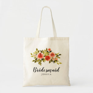 Wasserfarbene Rote Rosen Hochzeit Bridesmaid Tragetasche