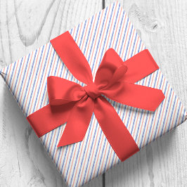 Wasserfarbene rote und blaue Trennstreifen Geschenkpapier