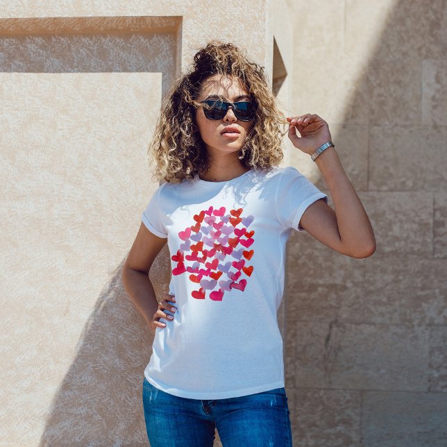 Wasserfarbene Schmelzherzen - violett und magenta T-Shirt (Von Creator hochgeladen)