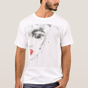 Wasserfarbene Schönheit: Porträtmalerei bei Frauen T-Shirt