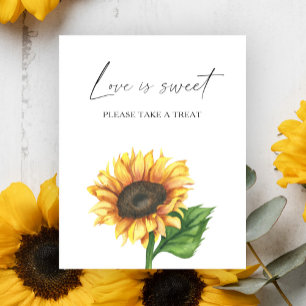 Wasserfarbene Sonnenblume - Liebe ist süß, Leckere Poster