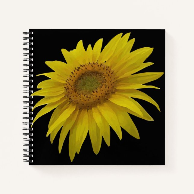Wasserfarbene Sonnenblume Notizbuch (Vorderseite)