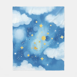 Wasserfarbene Sternengalaxie mit Metallic Highligh Fleecedecke