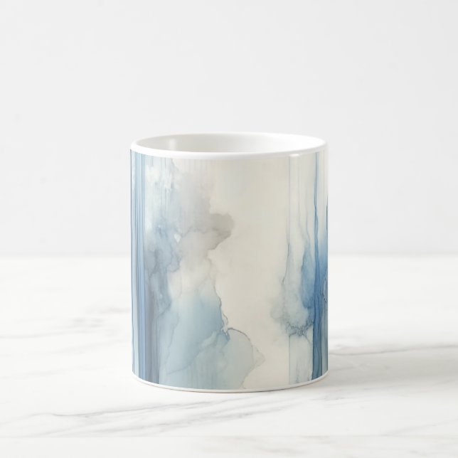 Wasserfarbene Streifen Art - Fluid Blue Shade Kaffeetasse (Mittel)