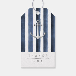 Wasserfarbene Streifen Geschenkanhänger