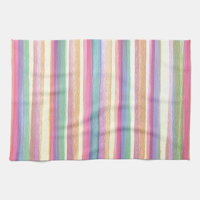 Wasserfarbene Streifen Geschirrtuch (Horizontal)