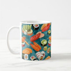 Wasserfarbene Sushi-Stücke Kaffeetasse