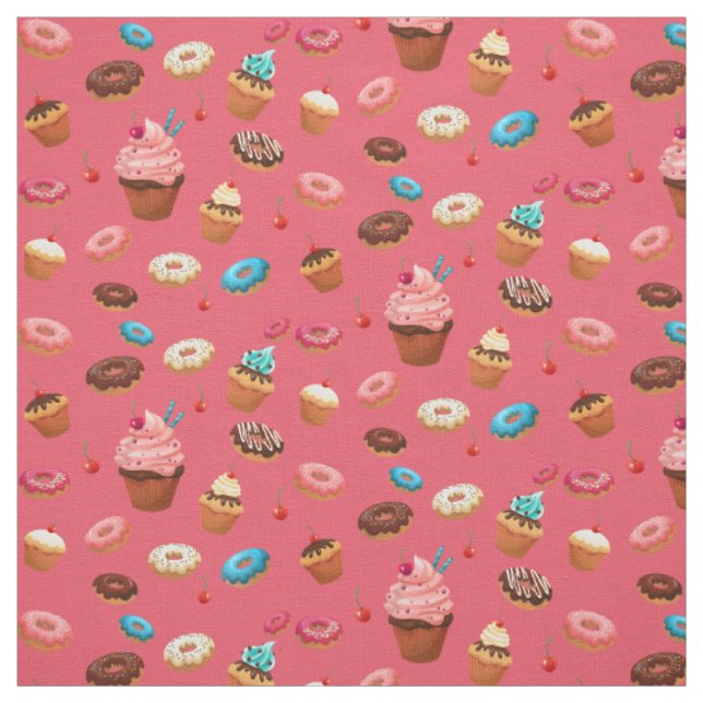 Wasserfarbene süße Donuts-Muster Stoff (Muster)