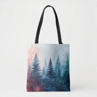 Wasserfarbene Tasche der Weihnachtskiefern