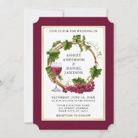 Wasserfarbene Trauben Weintrauben Burgund Hochzeit