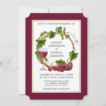 Wasserfarbene Trauben Weintrauben Burgund Hochzeit