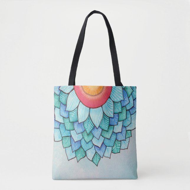 Wasserfarbene Tropengebälk Blume Tote Beutel Tasche (Vorderseite)