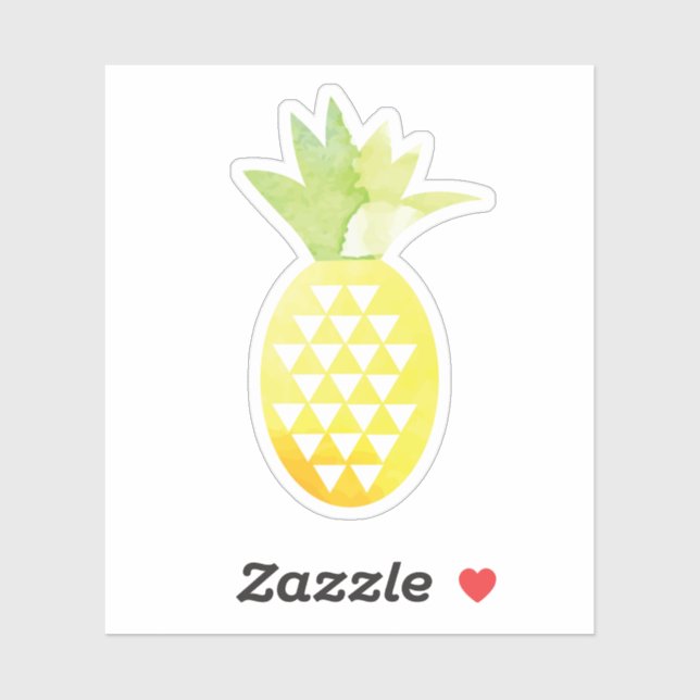 Wasserfarbene tropische Ananas Aufkleber (Blatt)