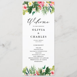 Wasserfarbene tropische Blume Sommerhochzeit Programm