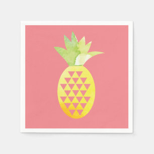 Wasserfarbene tropische geometrische Ananas Serviette