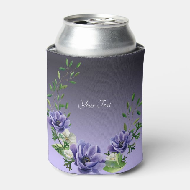 Wasserfarbene violette Blumen können kühler werden Dosenkühler (Kanne Vorderseite)