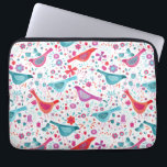 Wasserfarbene Vögel im Garten der Blume Malerei Laptopschutzhülle<br><div class="desc">Hübsche Aquarellmalerei in einem modernen Stil mit farbenfrohen Vögeln in einem Garten von Blume in Rosa,  lila,  Orange und aquamarin Blau. Ideal für Vogelbeobachter,  Ornithologen,  Naturliebhaber und Gärtner.</div>