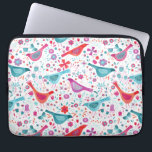 Wasserfarbene Vögel im Garten der Blume Malerei Laptopschutzhülle<br><div class="desc">Hübsche Aquarellmalerei in einem modernen Stil mit farbenfrohen Vögeln in einem Garten von Blume in Rosa,  lila,  Orange und aquamarin Blau. Ideal für Vogelbeobachter,  Ornithologen,  Naturliebhaber und Gärtner.</div>