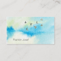 Wasserfarbene Vögel in der Sky Business Card