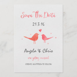 Wasserfarbene Vögel Save the Date