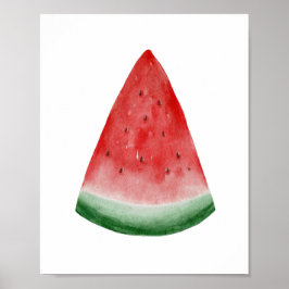 Wasserfarbene Wassermelone Tropische Sommerfrüchte Poster